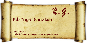 Mánya Gaszton névjegykártya